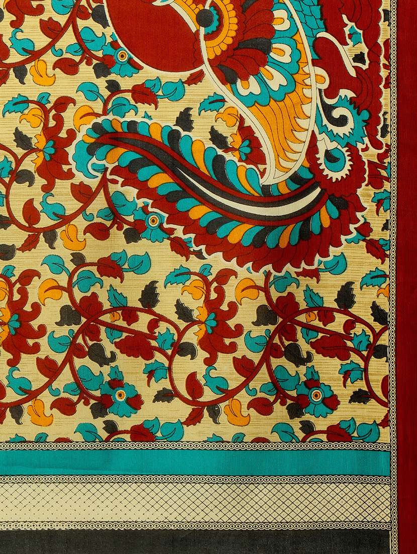 contrast bordered saree with blouse - 15589677 -  Standard Image - 2