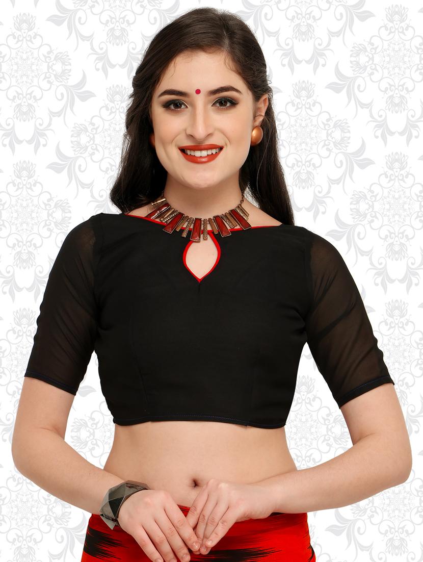 ikat printed saree with blouse - 15589821 - Standard Image - 2