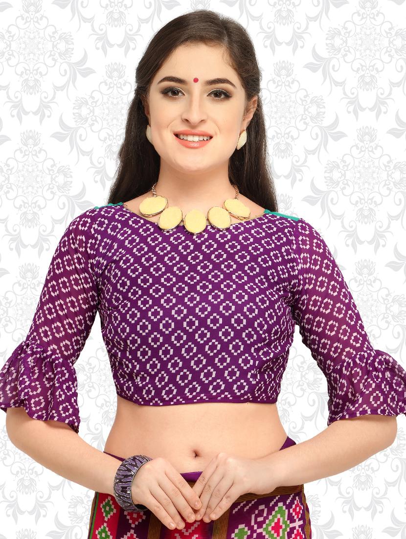 ditsy floral printed saree with blouse - 15589828 - Standard Image - 2