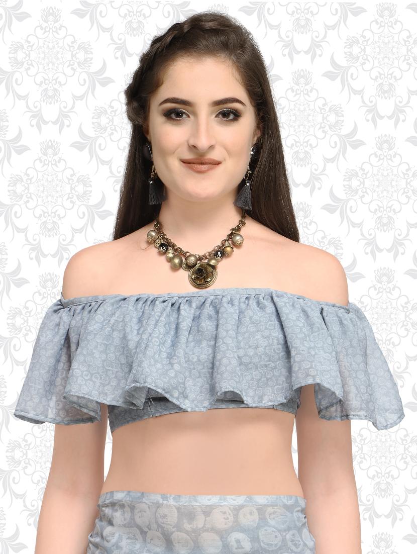 floral bordered saree with blouse - 15589836 - Standard Image - 2