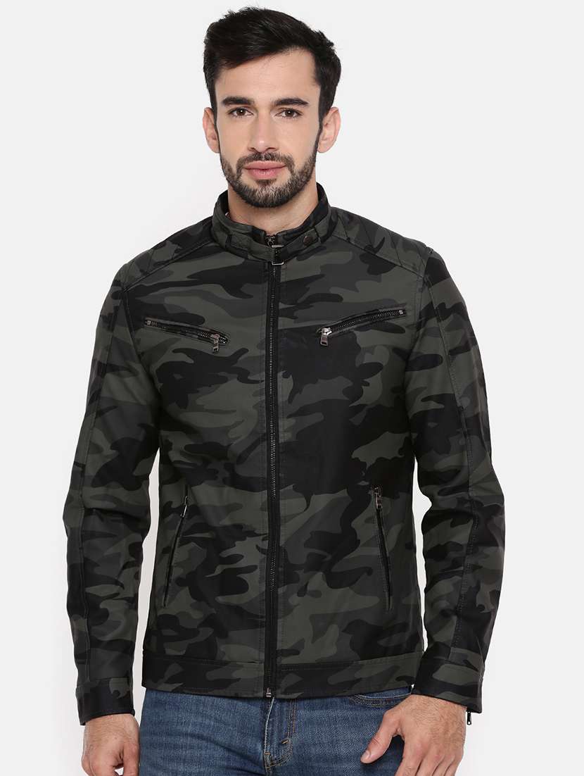 green leather biker jacket