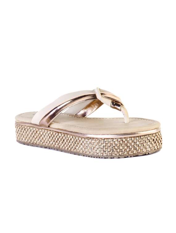 gold flat forms sandals