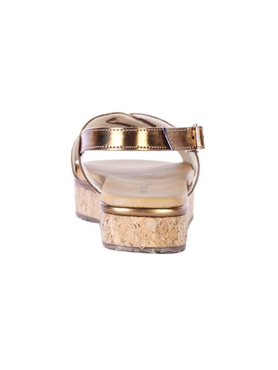 gold flat forms sandals - 15603836 - Standard Image - 2