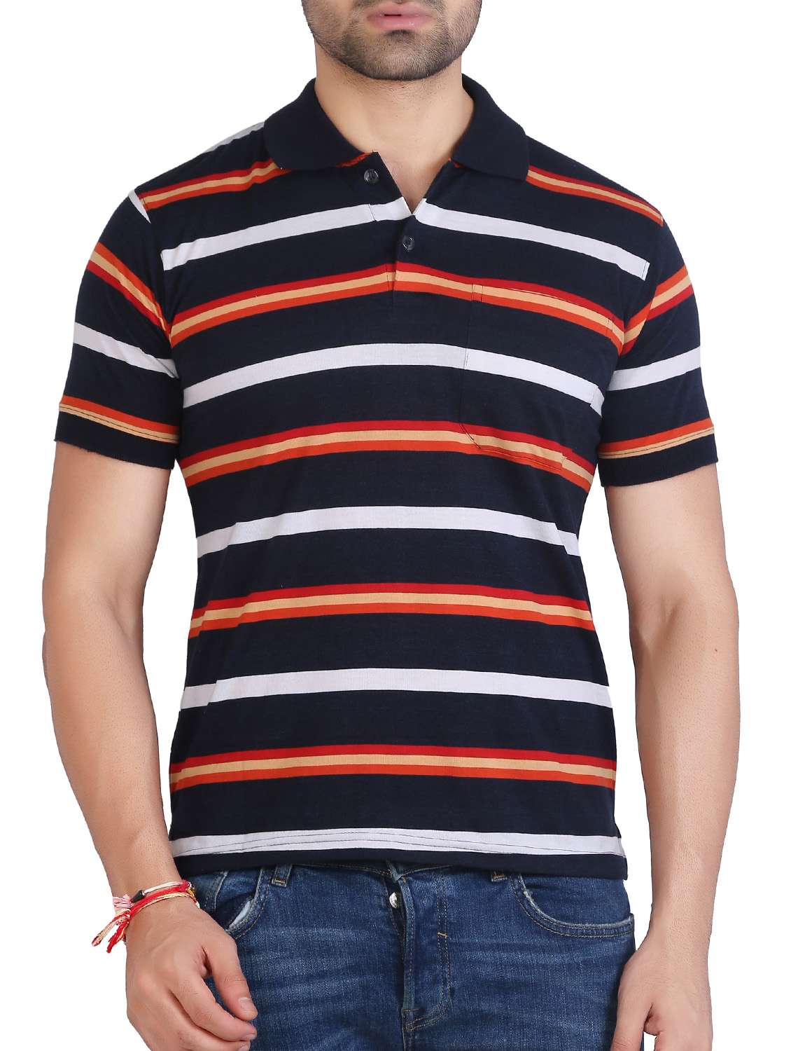 navy blue cotton pocket t-shirt - 15604731 - Zoom Image - 0