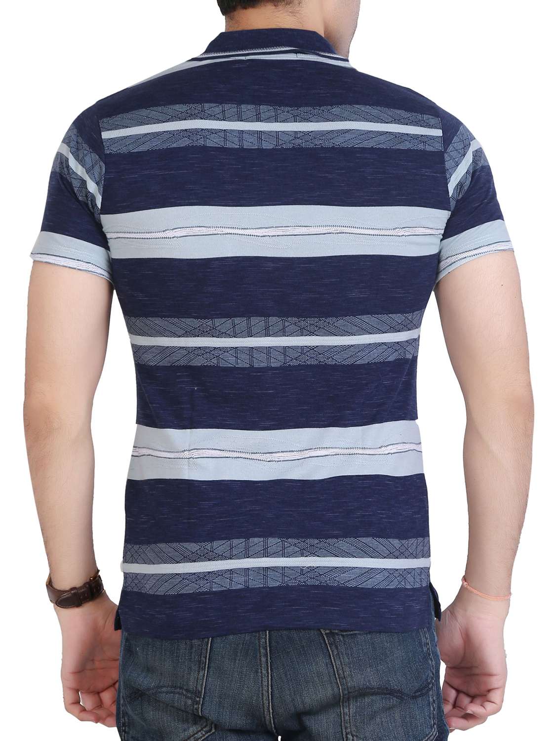 blue striped polo t-shirt - 15604770 -  Standard Image - 2