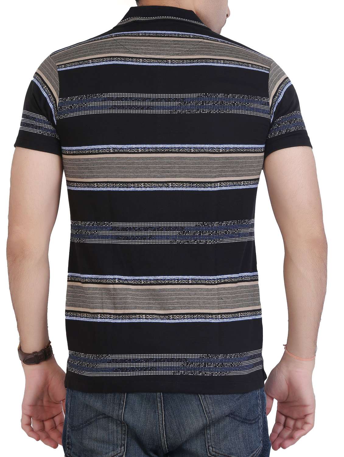 black cotton polo t-shirt - 15604773 -  Standard Image - 2