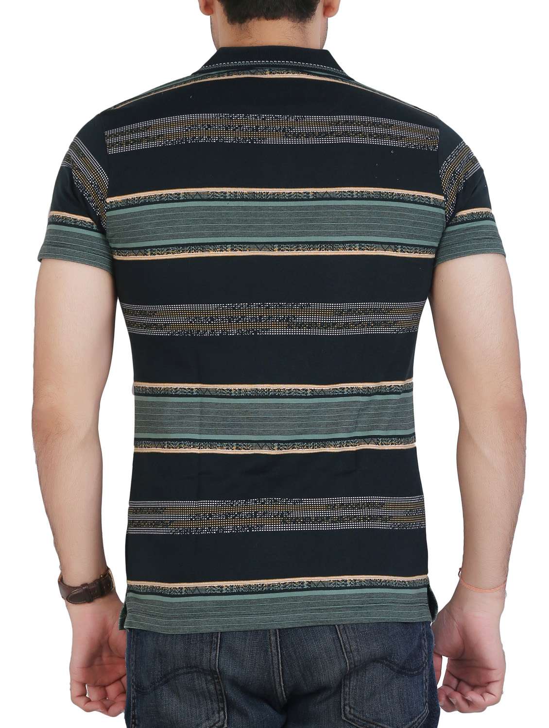 black striped polo t-shirt - 15604775 -  Standard Image - 2