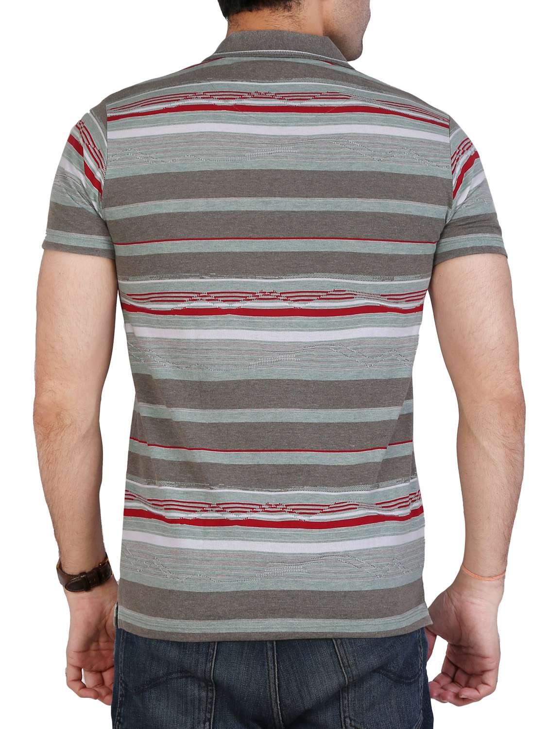 grey cotton polo t-shirt - 15604777 - Standard Image - 2