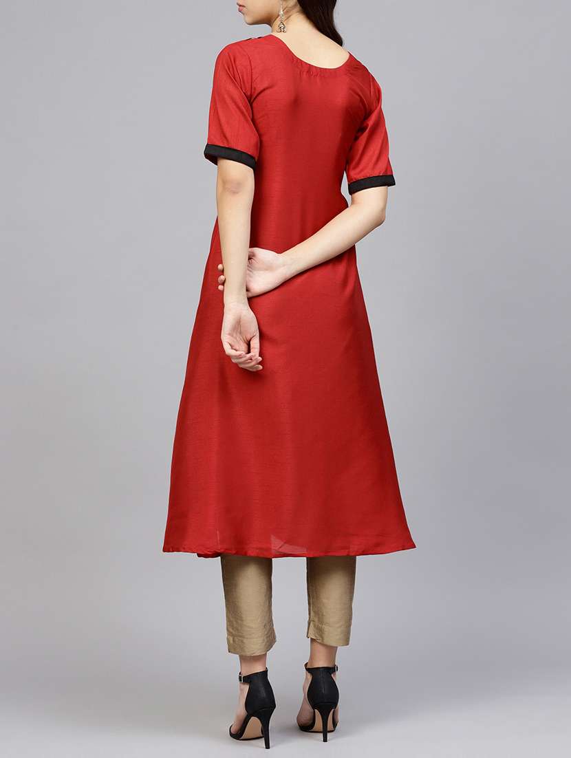 foil print a-line kurta - 15605702 -  Standard Image - 2