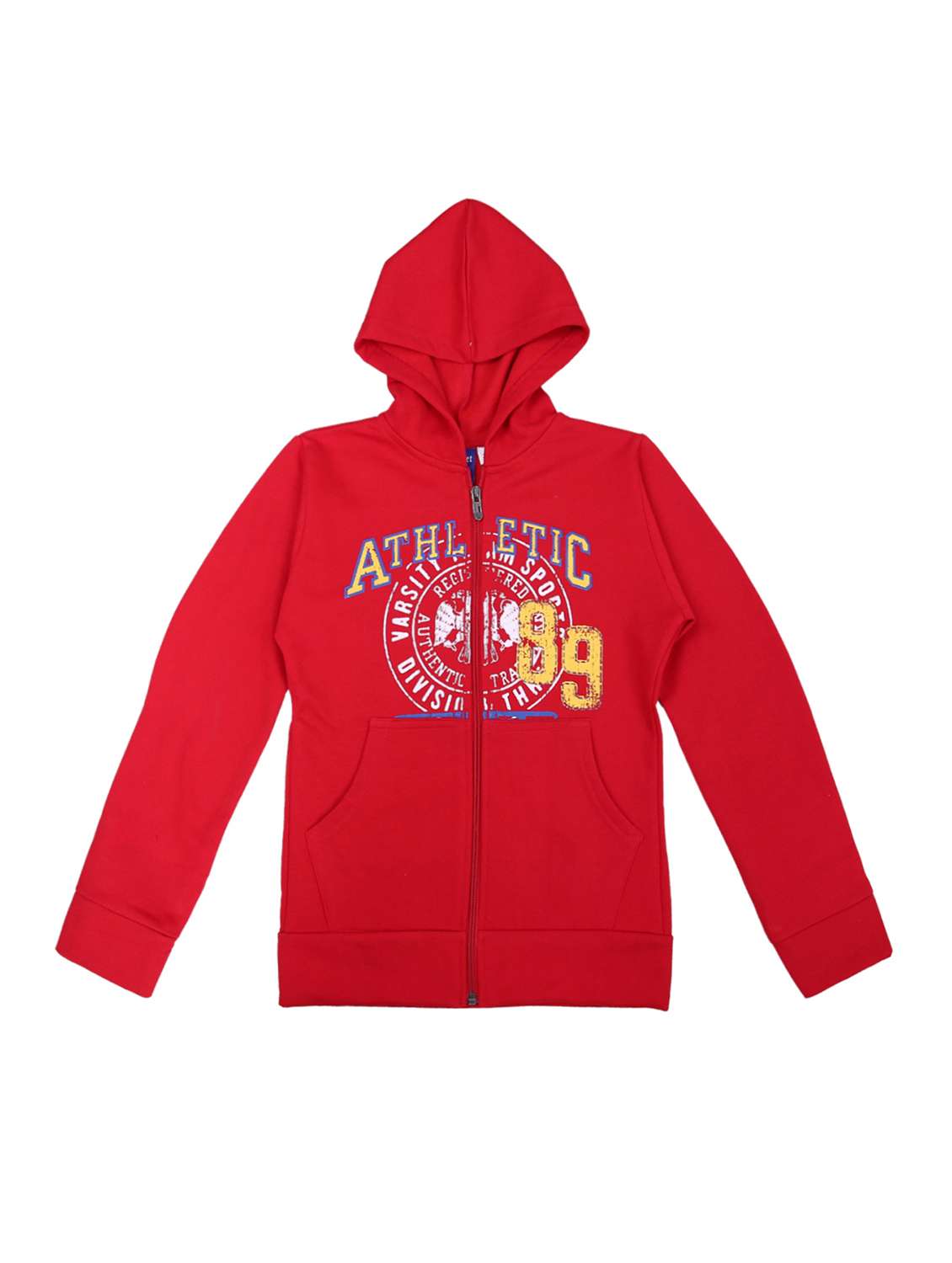 red fleece sweatshirt