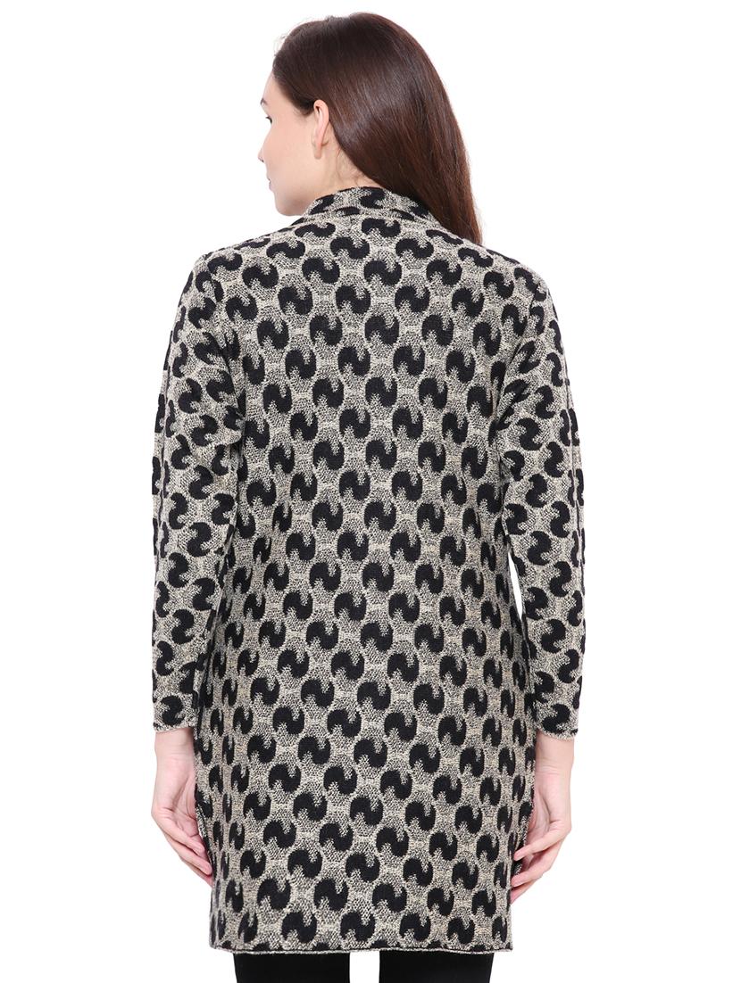 side slit acrylic cardigan - 15607359 - Standard Image - 2