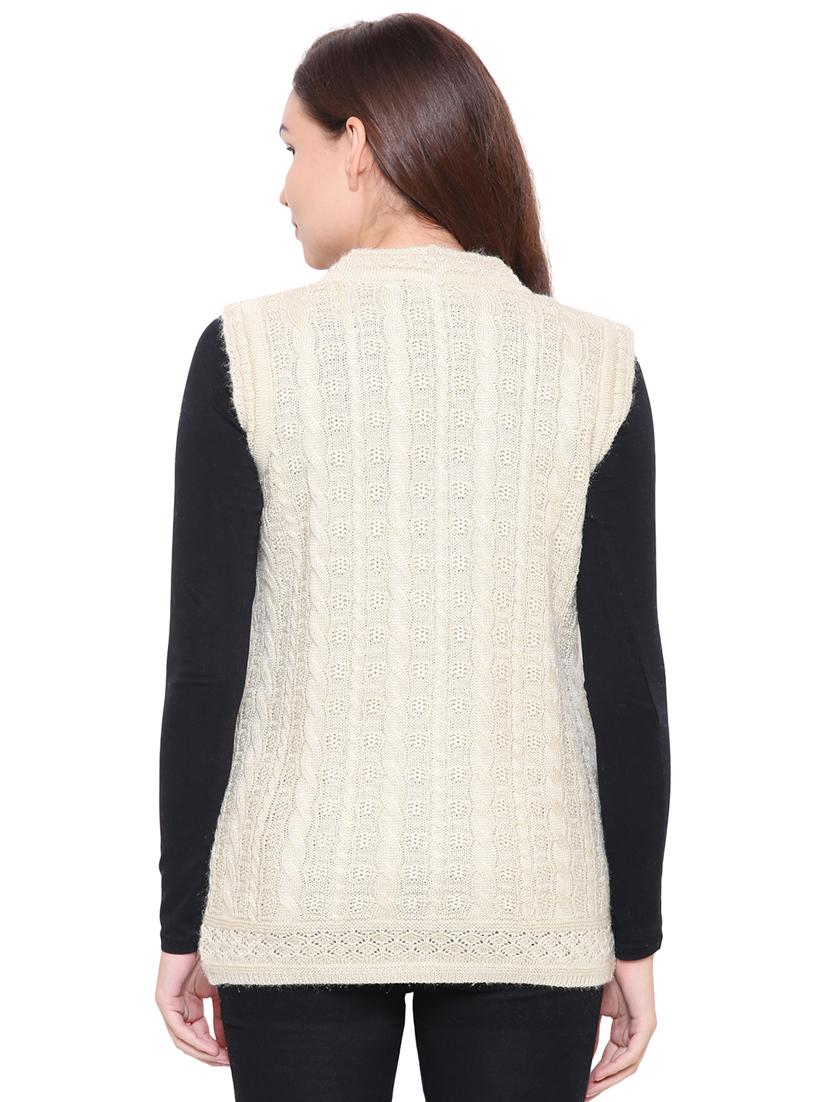cable knit sleeveless cardigan - 15607367 - Standard Image - 2