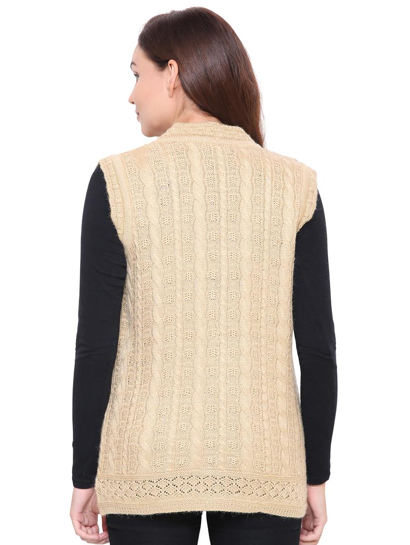 cable knit sleeveless cardigan - 15607368 - Standard Image - 2
