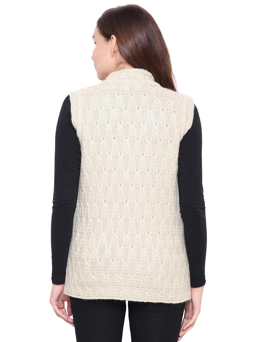 cable knit sleeveless cardigan - 15607372 - Standard Image - 2