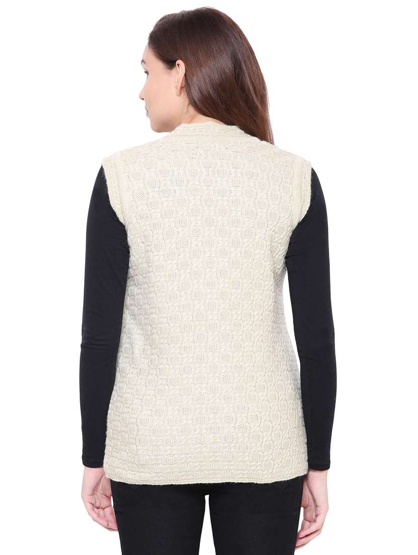 cable knit sleeveless cardigan - 15607378 -  Standard Image - 2