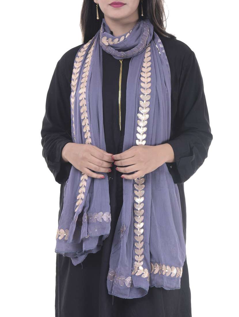 gota work solid dupatta