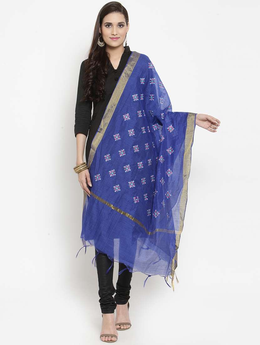 embroidered chanderi dupatta