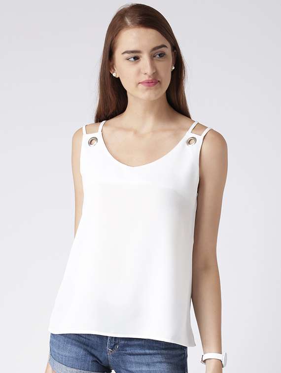 cut out eyelet detail top