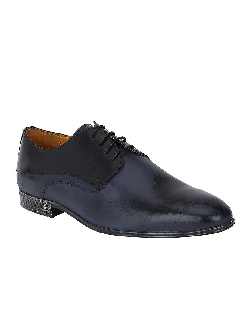navy leather lace-up derbys