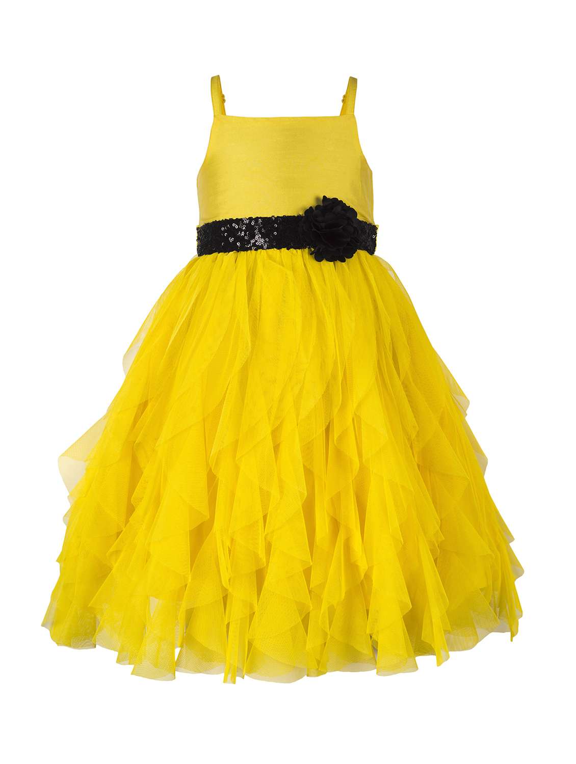 yellow net frock