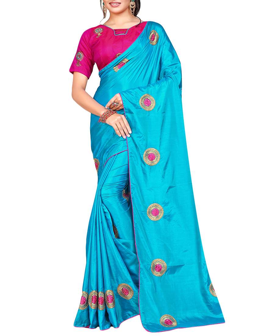 women's embroidered saree with blouse