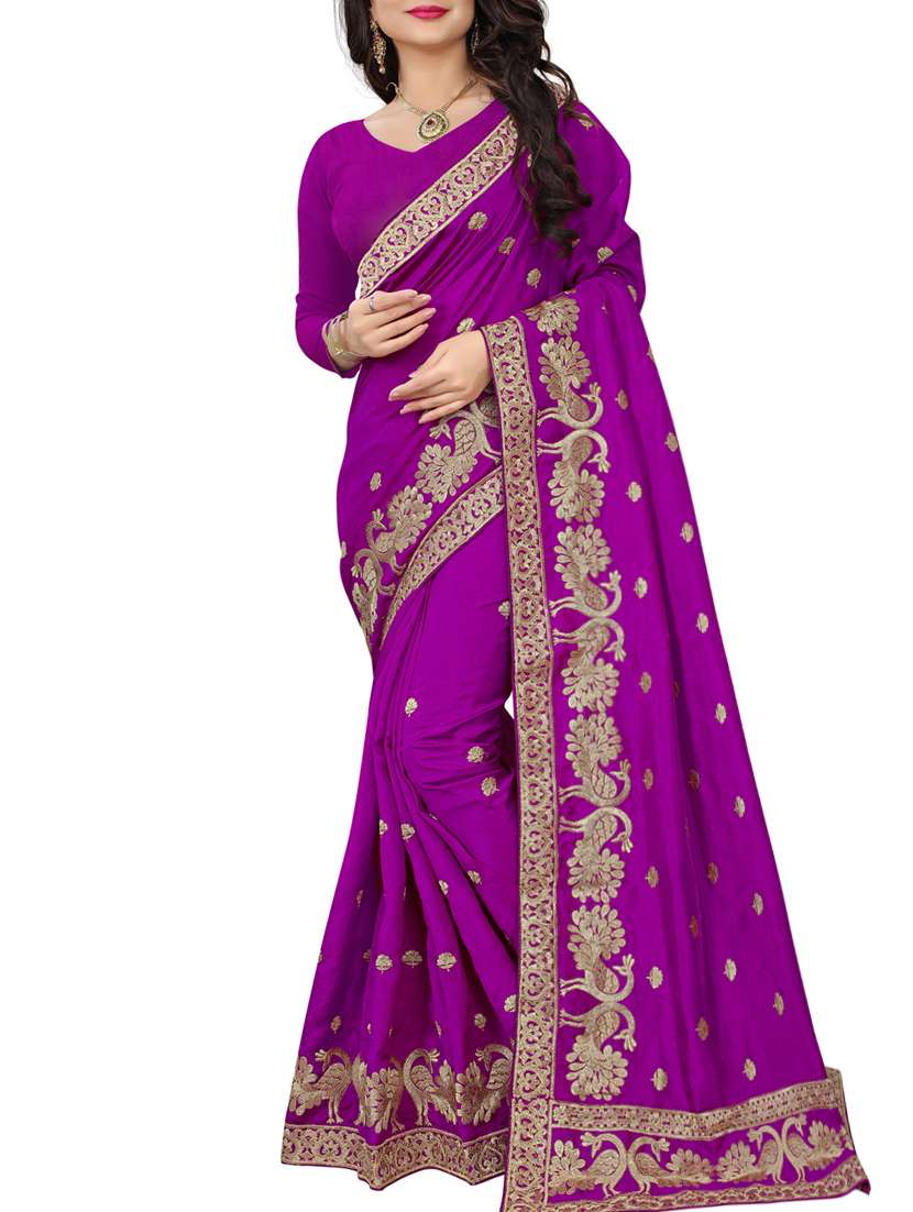 zari embroidered saree with blouse