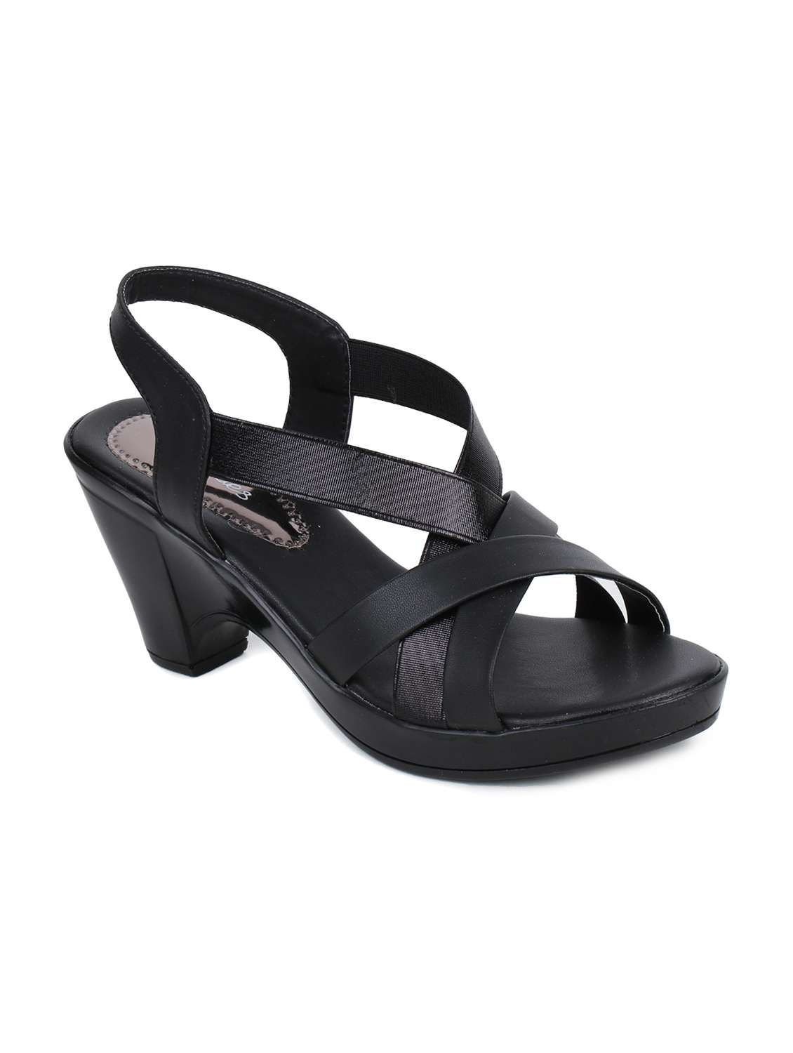 black back strap sandals