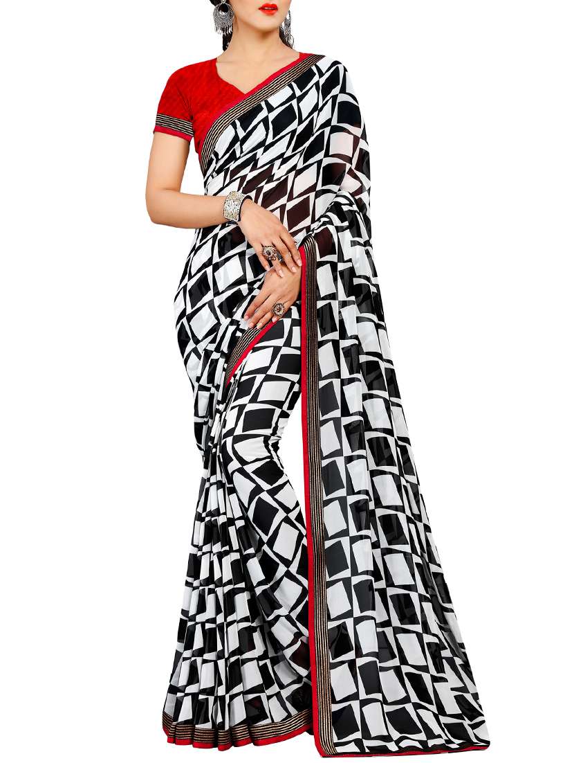 geomterical printed saree with blouse