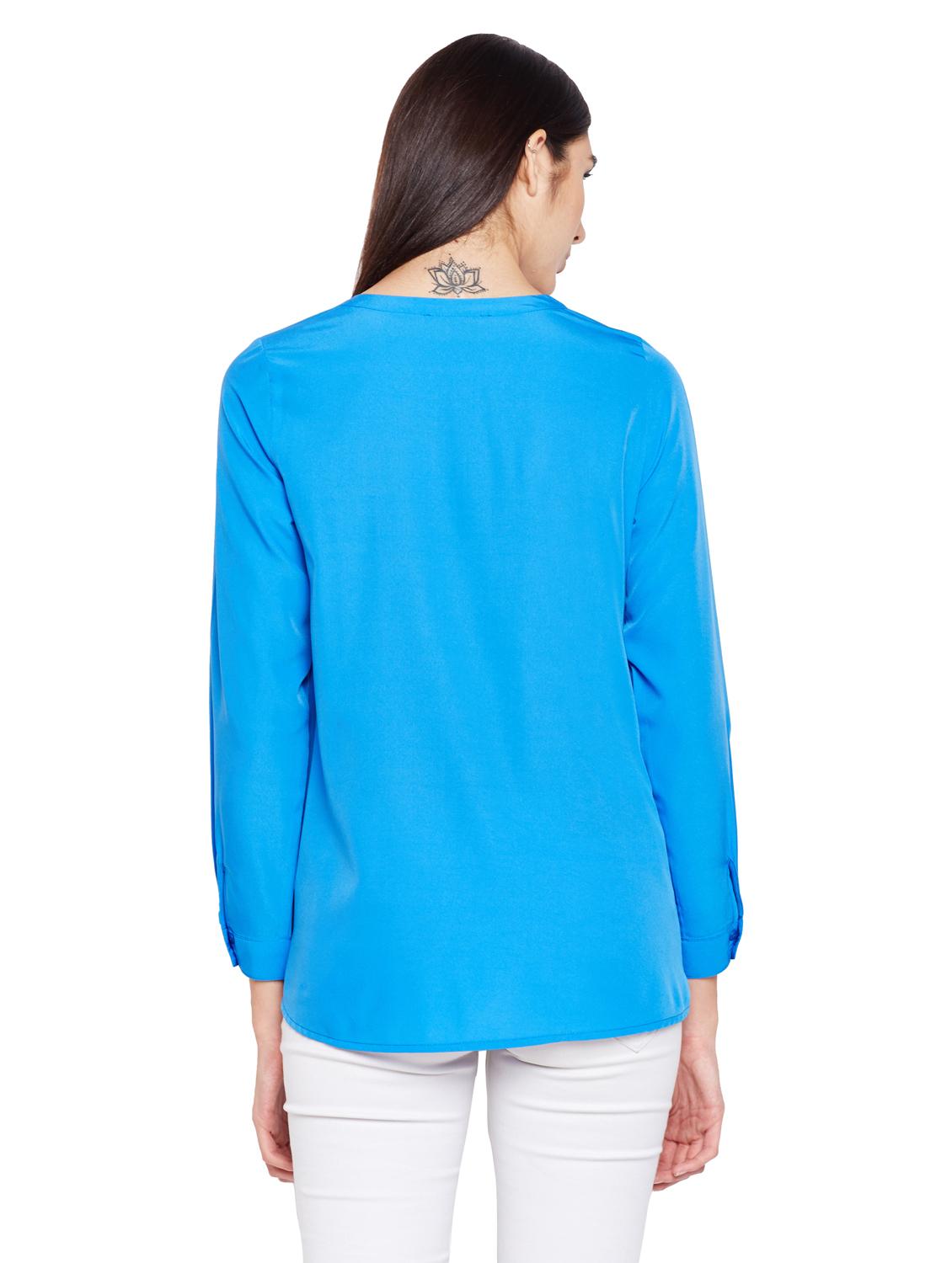 round neck solid shirt - 15624428 - Standard Image - 2