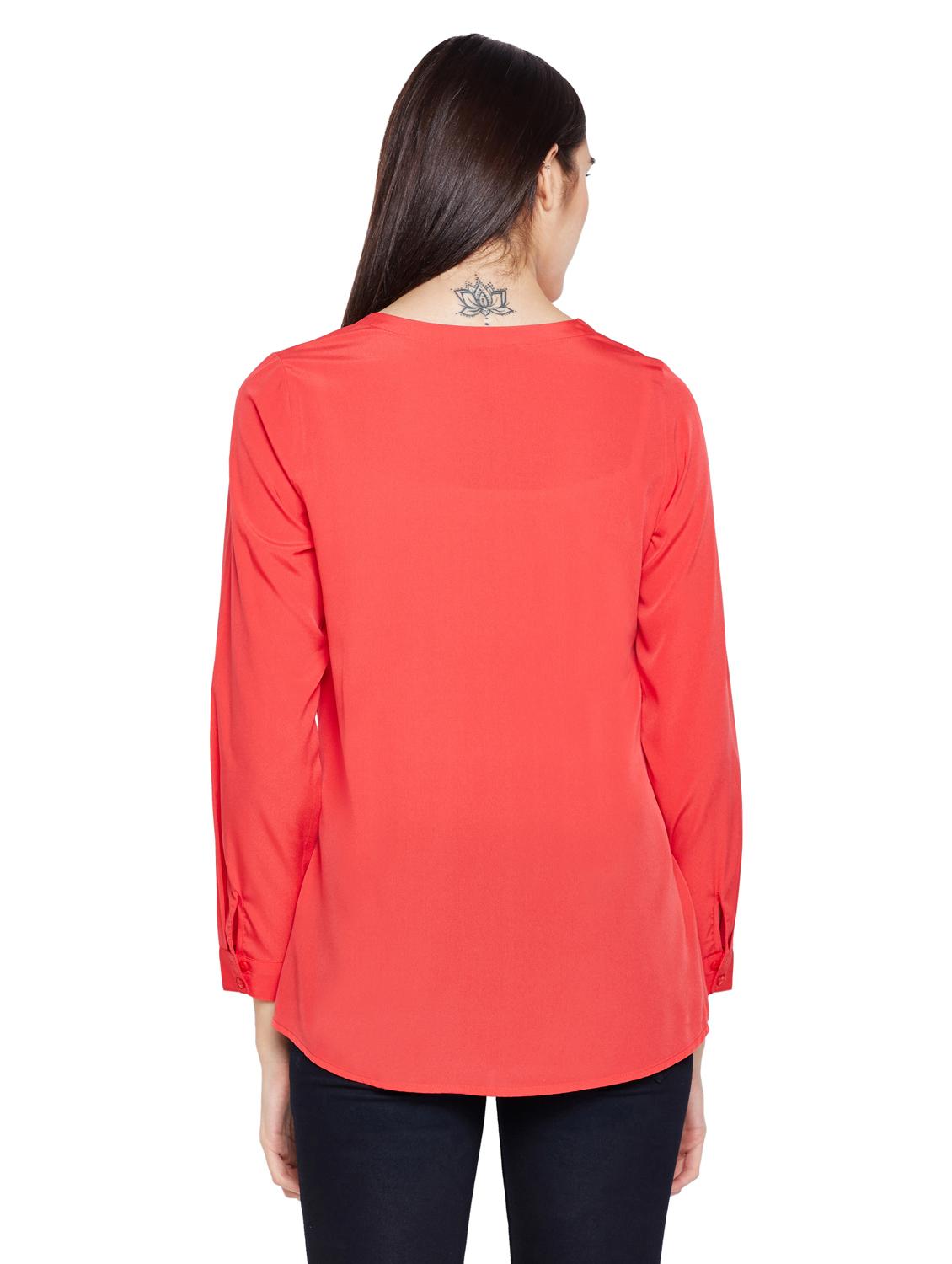 round neck solid shirt - 15624429 - Standard Image - 2