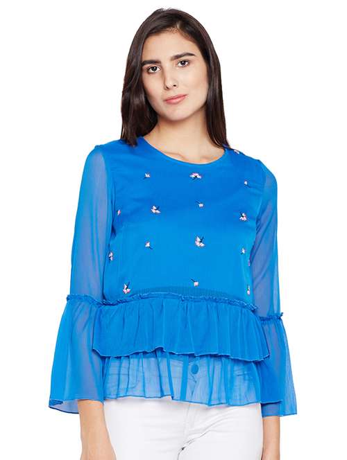 women's layered round neck top - 15624459 -  Standard Image - 0