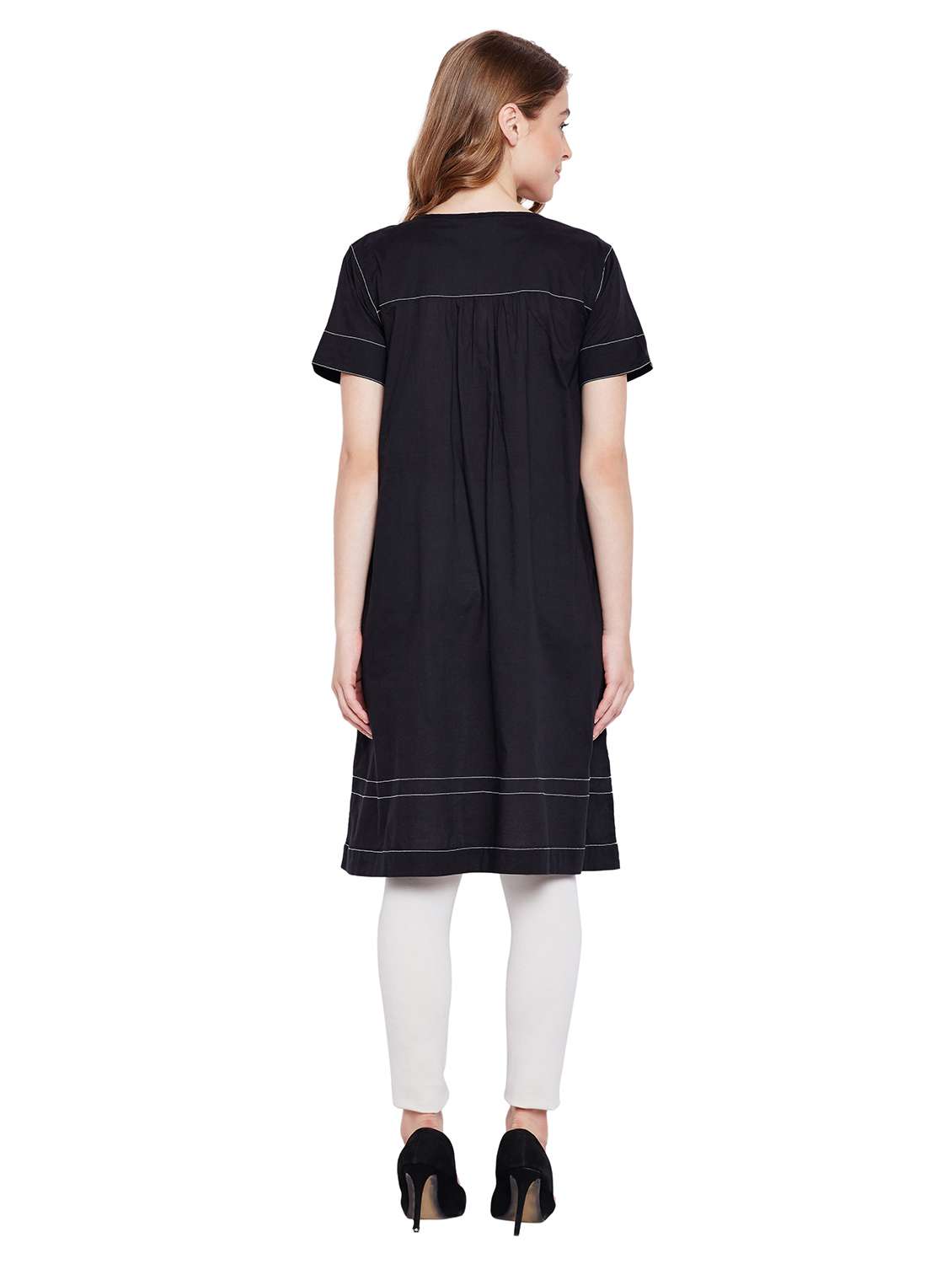 a-line solid kaantha kurta - 15624500 -  Standard Image - 2