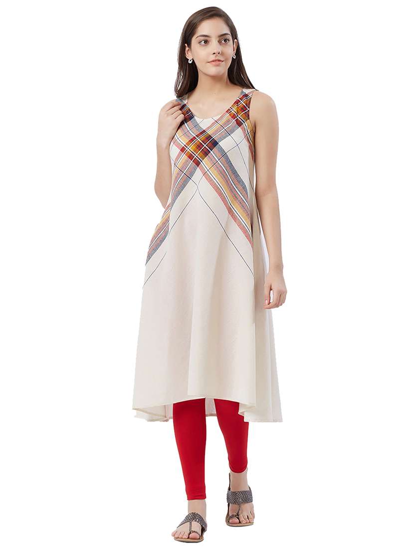 a-line checkered kurta