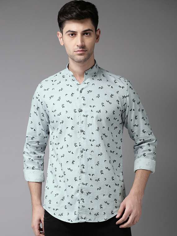 blue cotton casual shirt