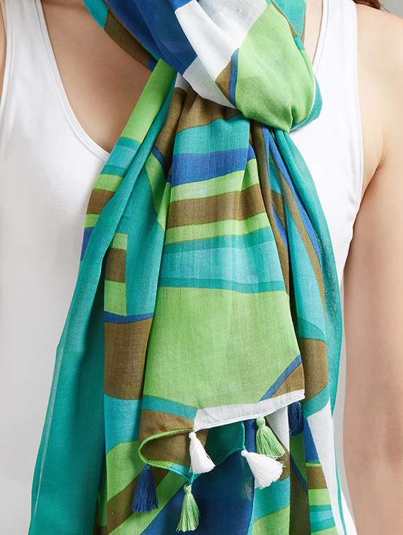 women's geometric print stole - 15626814 - Standard Image - 2