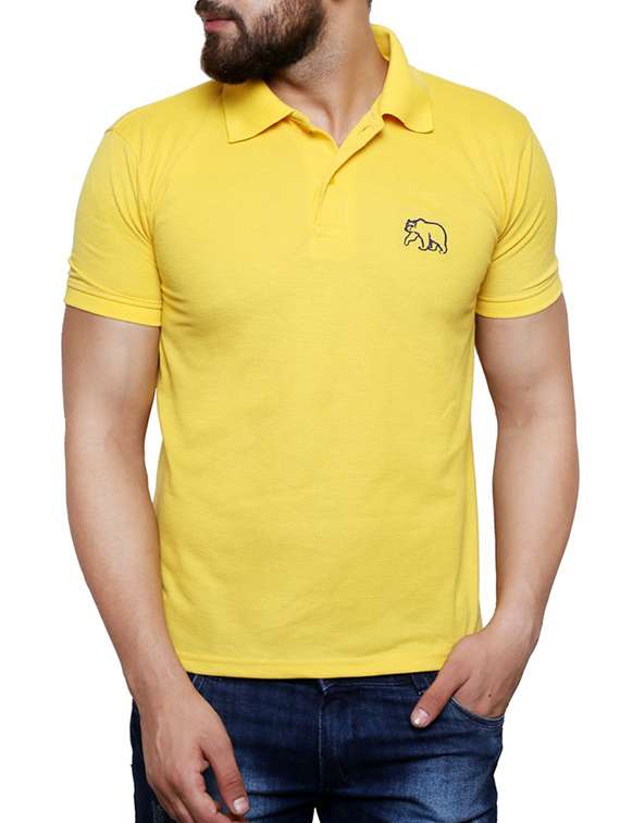 yellow cotton polo t-shirt