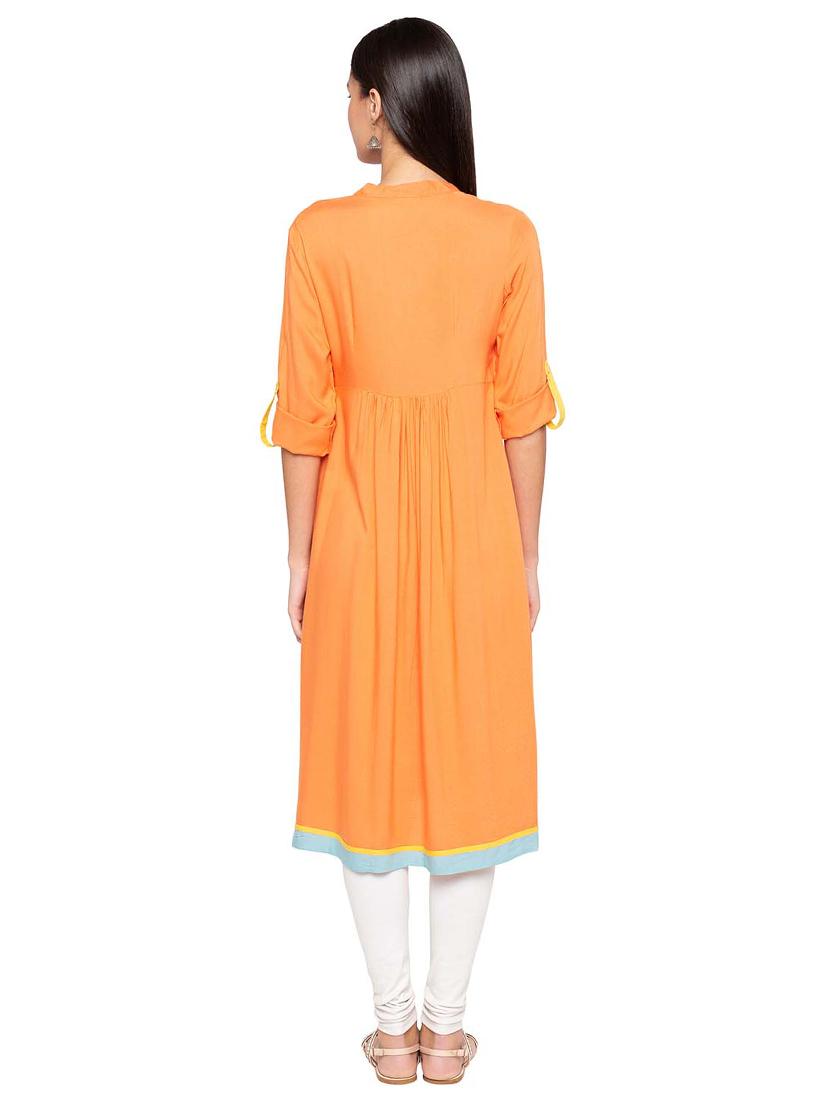 embroidered flared front placket kurta - 15628280 - Standard Image - 2