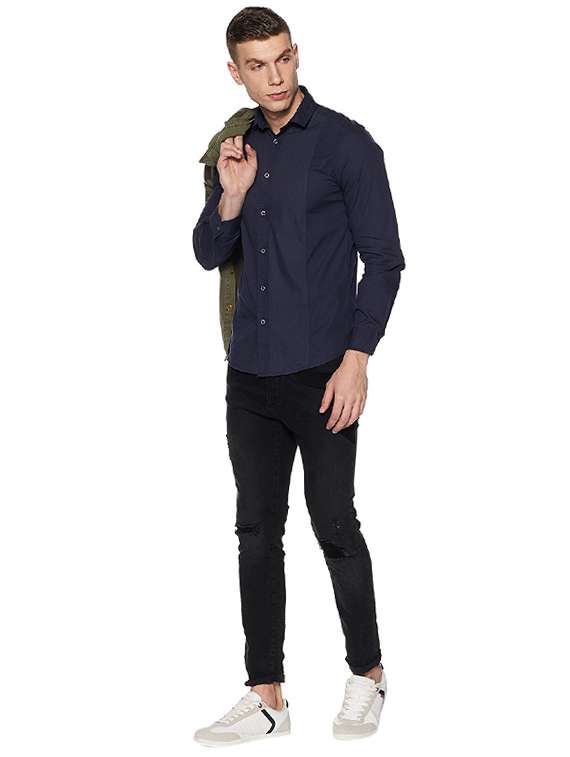 blue cotton casual shirt - 15628439 -  Standard Image - 2