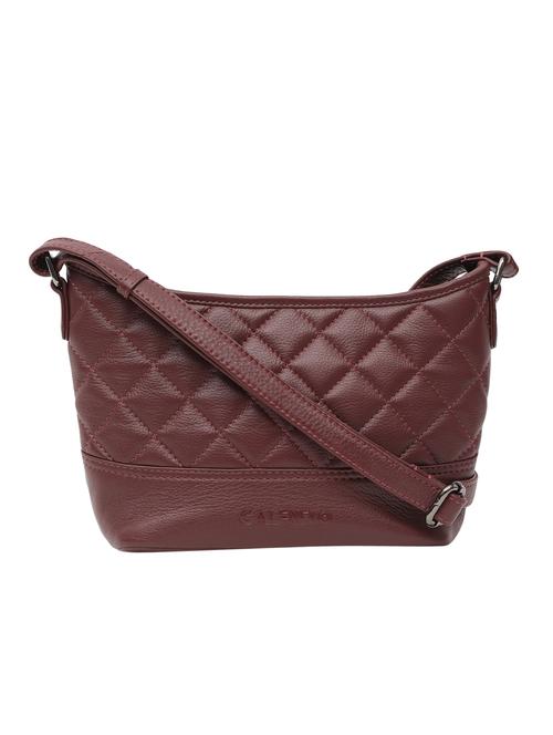 maroon leatherette (pu) sling bag - 15628727 -  Standard Image - 0