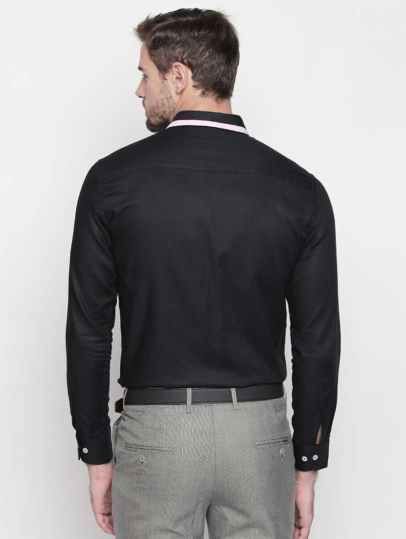 black cotton formal shirt - 15628992 -  Standard Image - 2