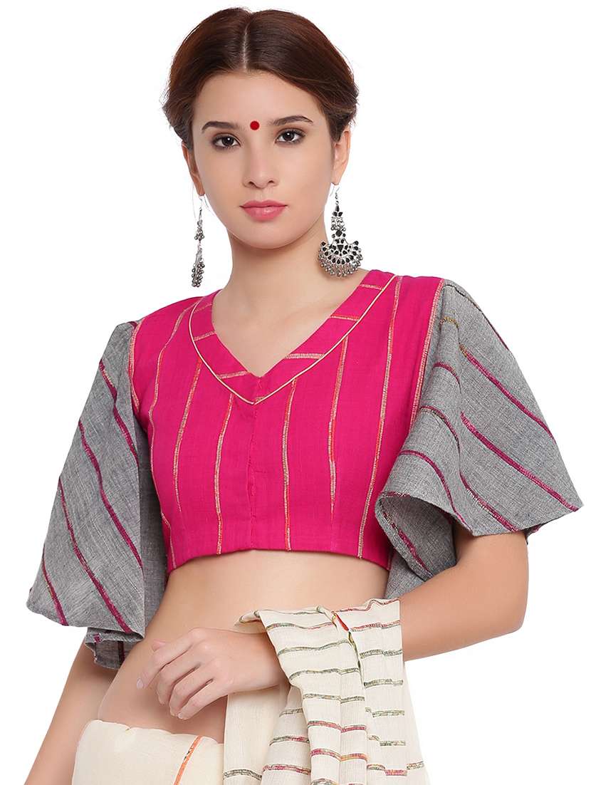 self-design flared sleeved blouse