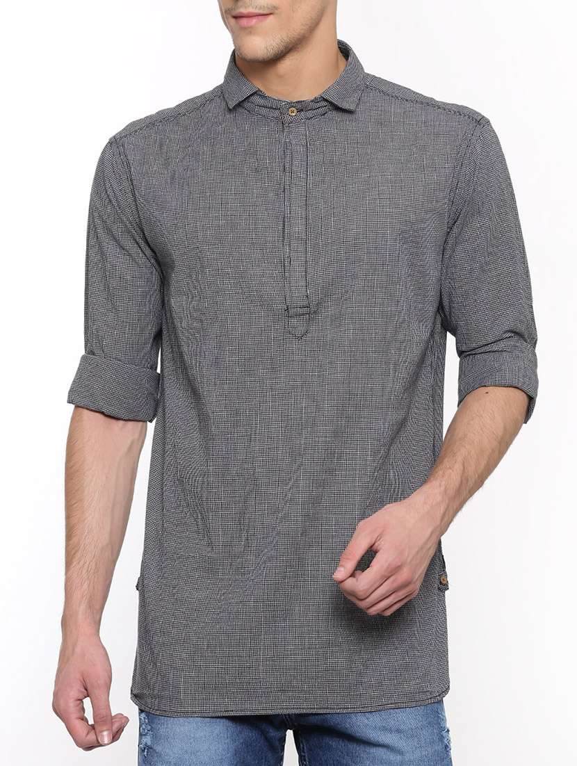 black cotton short kurta