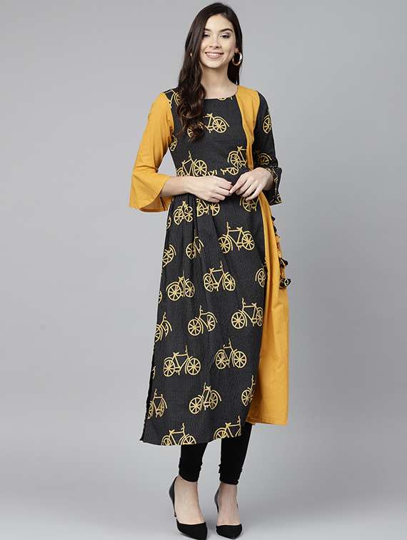 flared quirky kurta with tassels