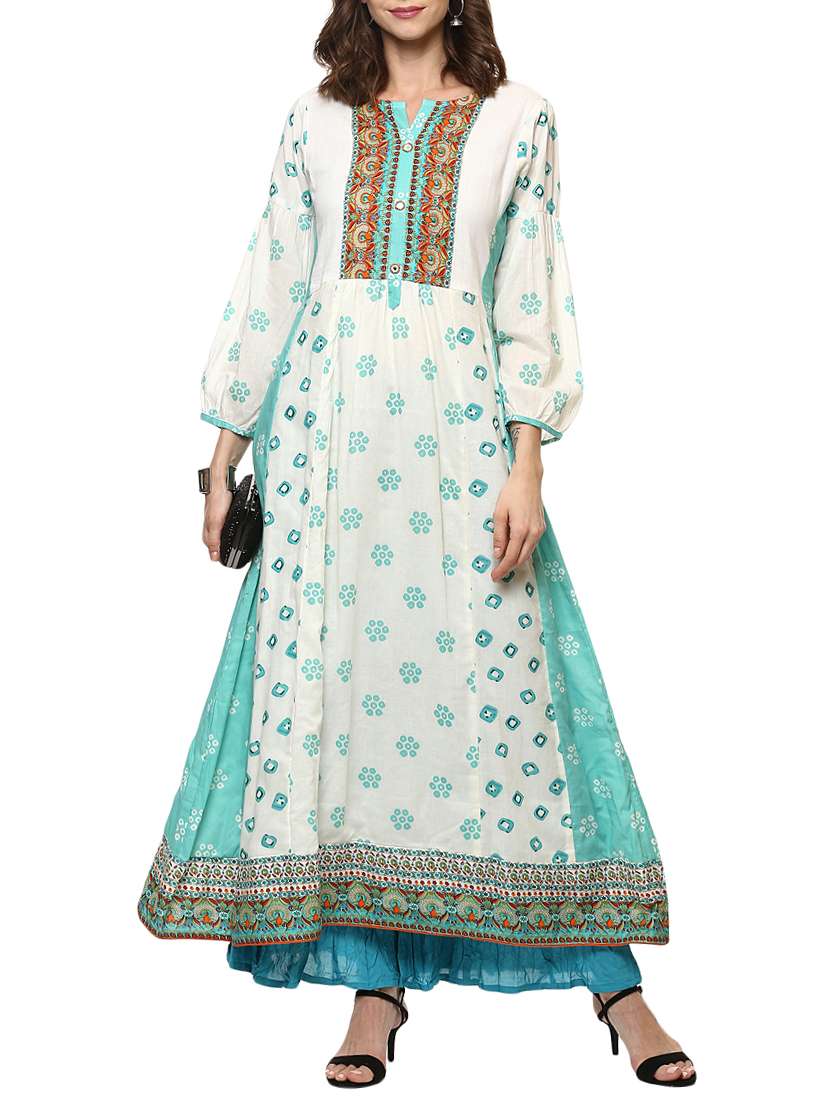a-line embroidered kurta