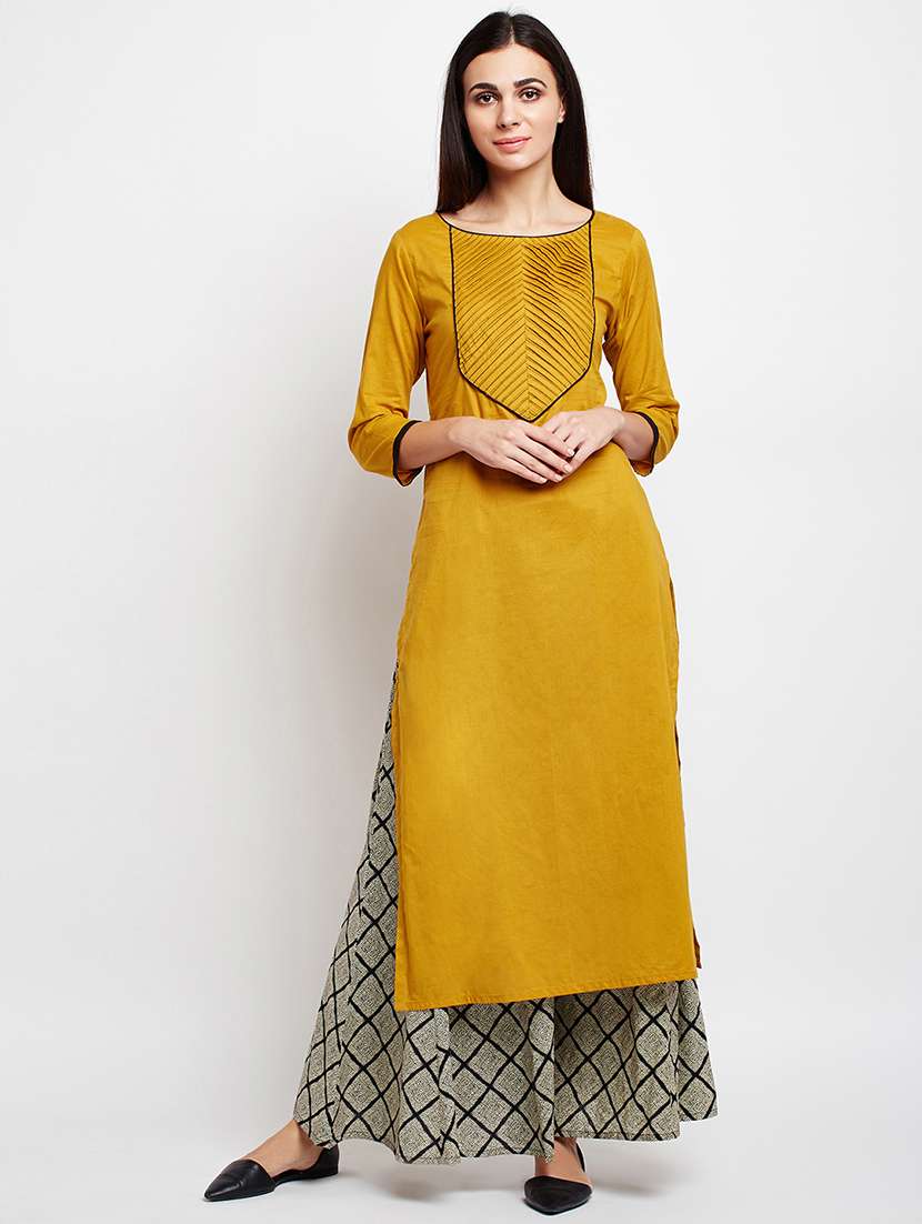 pintucks yoke desing kurta with palazzo set