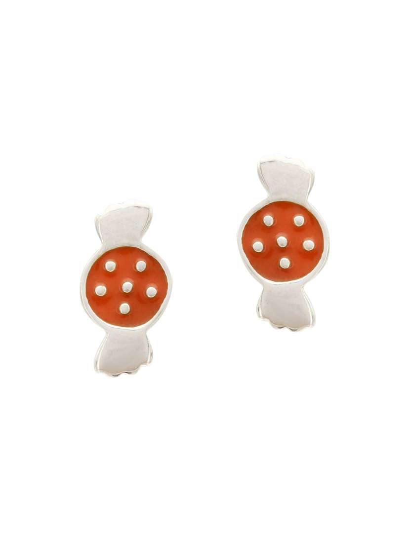 orange silver studs