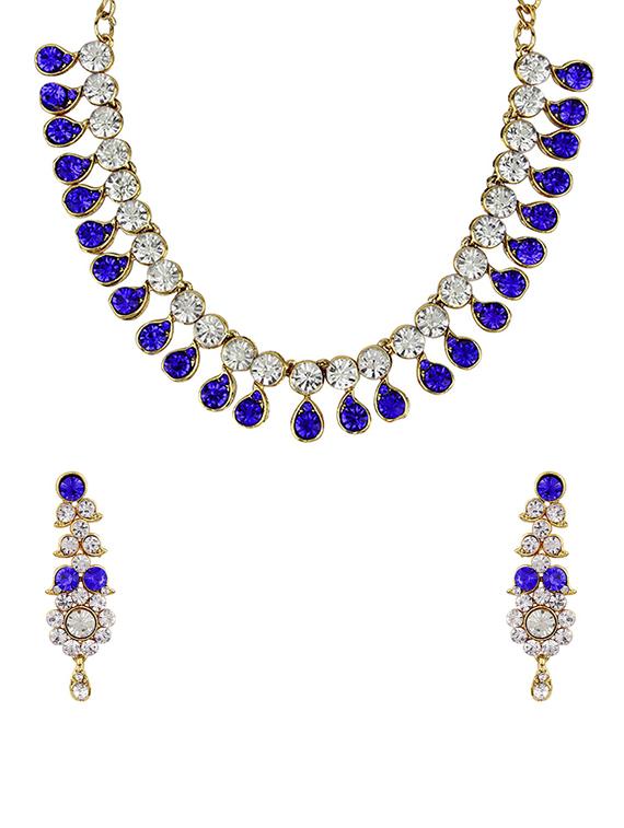 blue necklace & earrings set - 15641729 -  Zoom Image - 0
