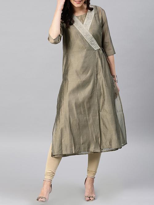 layered angrakha kurta - 15642321 -  Standard Image - 0