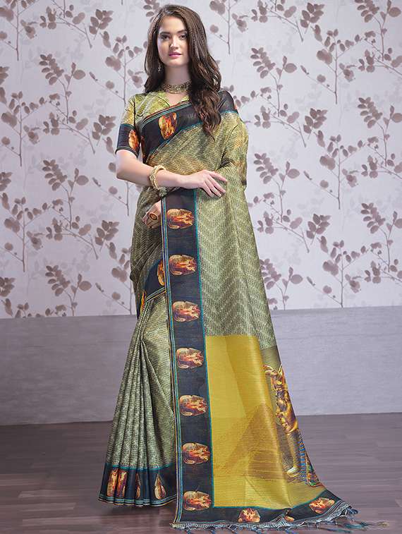 chevron digital printed saree with blouse