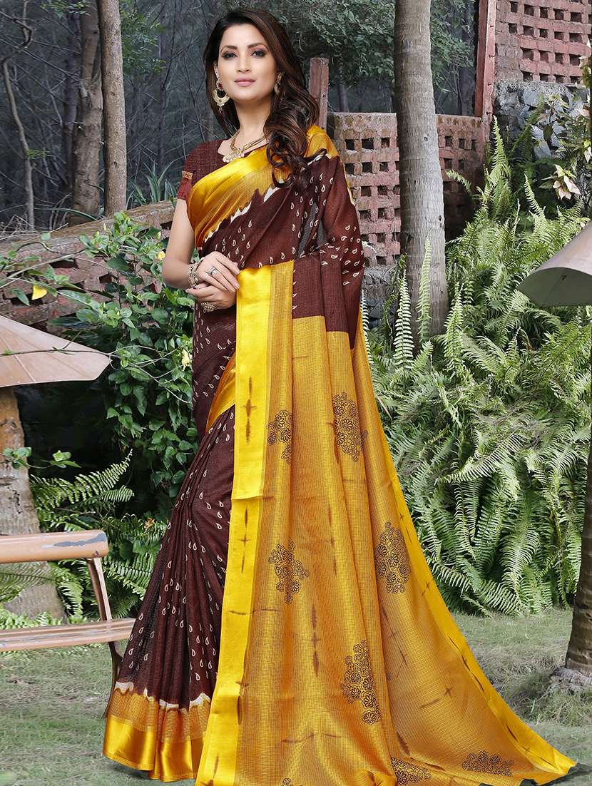 paisley printed kota doria saree with blouse